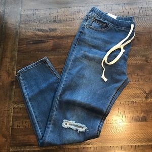 Plus Denim Ripped joggers